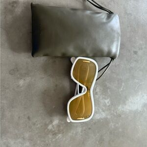 Loewe White and Gold Sunglasses